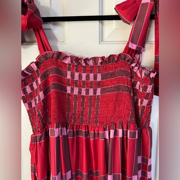 Plaid Smocked Top Maxi Dress - Picture 4 of 6